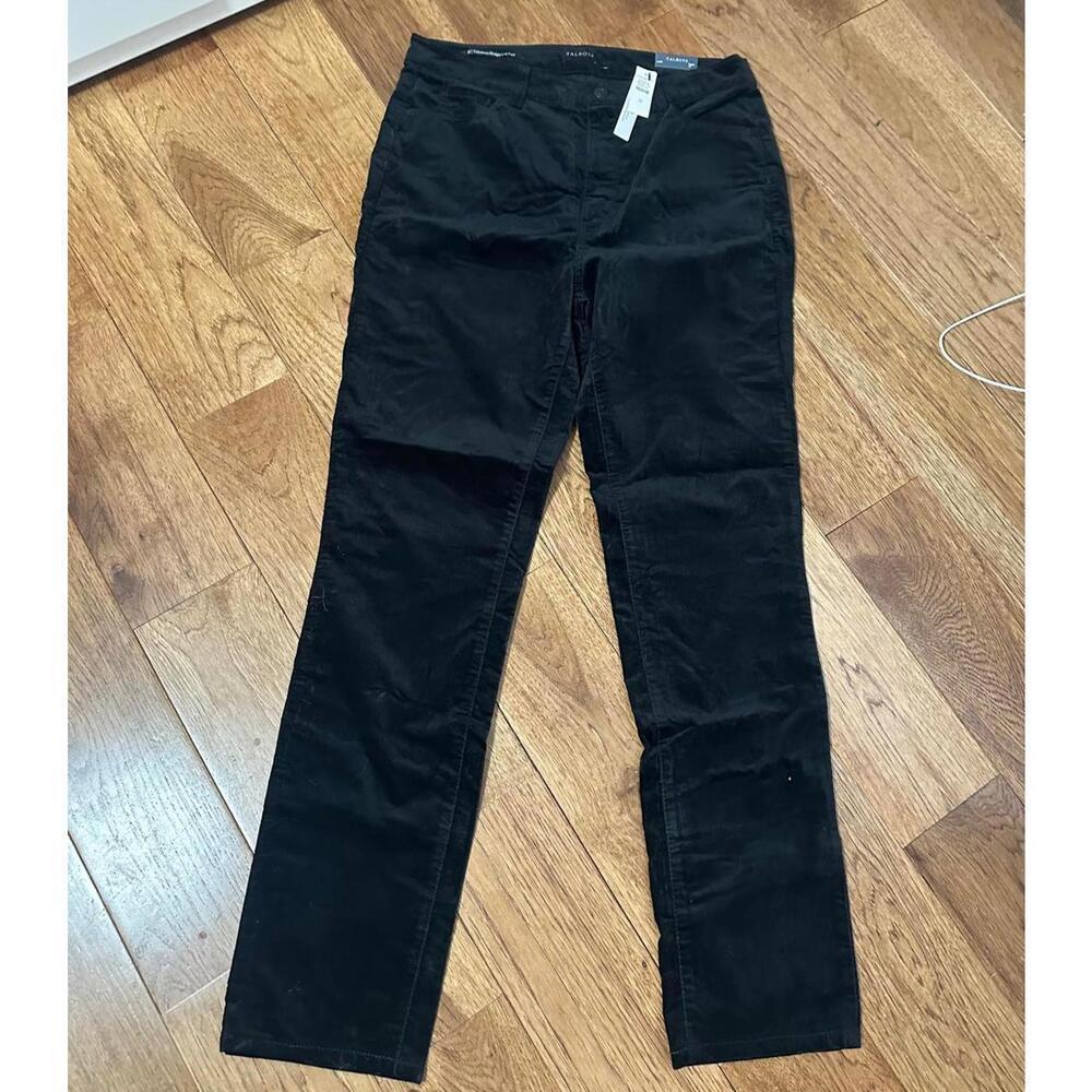 NWT Talbots Black Velveteen Straight Leg Pants Size 10